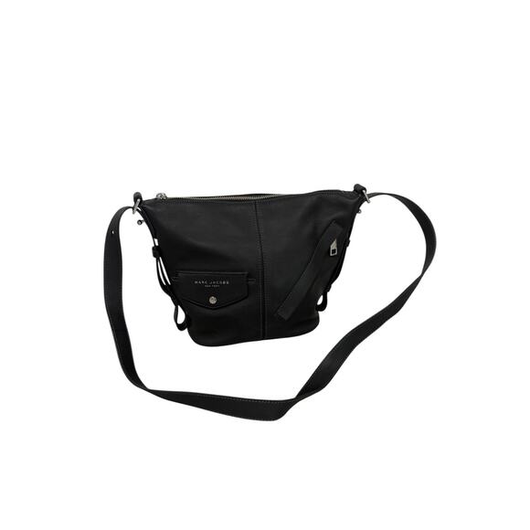 Marc Jacobs The Mini Sling Convertible Leather Hobo Purse Black - Picture 5 of 15